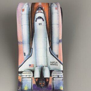 Ralph Marlin NASA Space Shuttle Discovery Vintage 1989 Polyester Novelty Tie